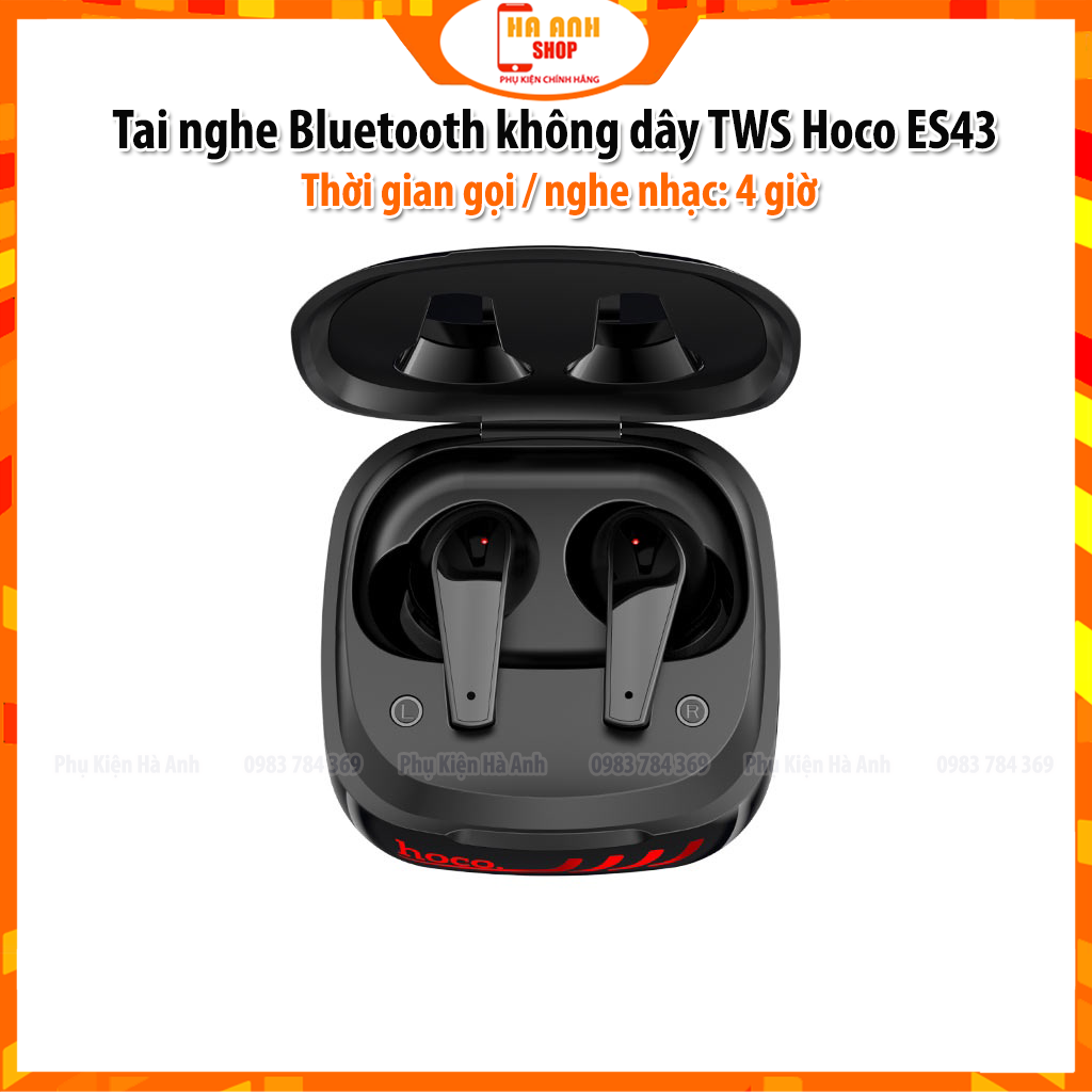 Tai nghe Bluetooth 2 tai TWS Hoco ES43 kết nối không dây hàng chính hãng