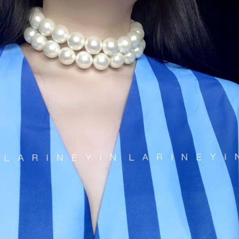 N376 dây chuyền choker hạt Ngọc lớn kiểu dáng xinh xắn cho nữ