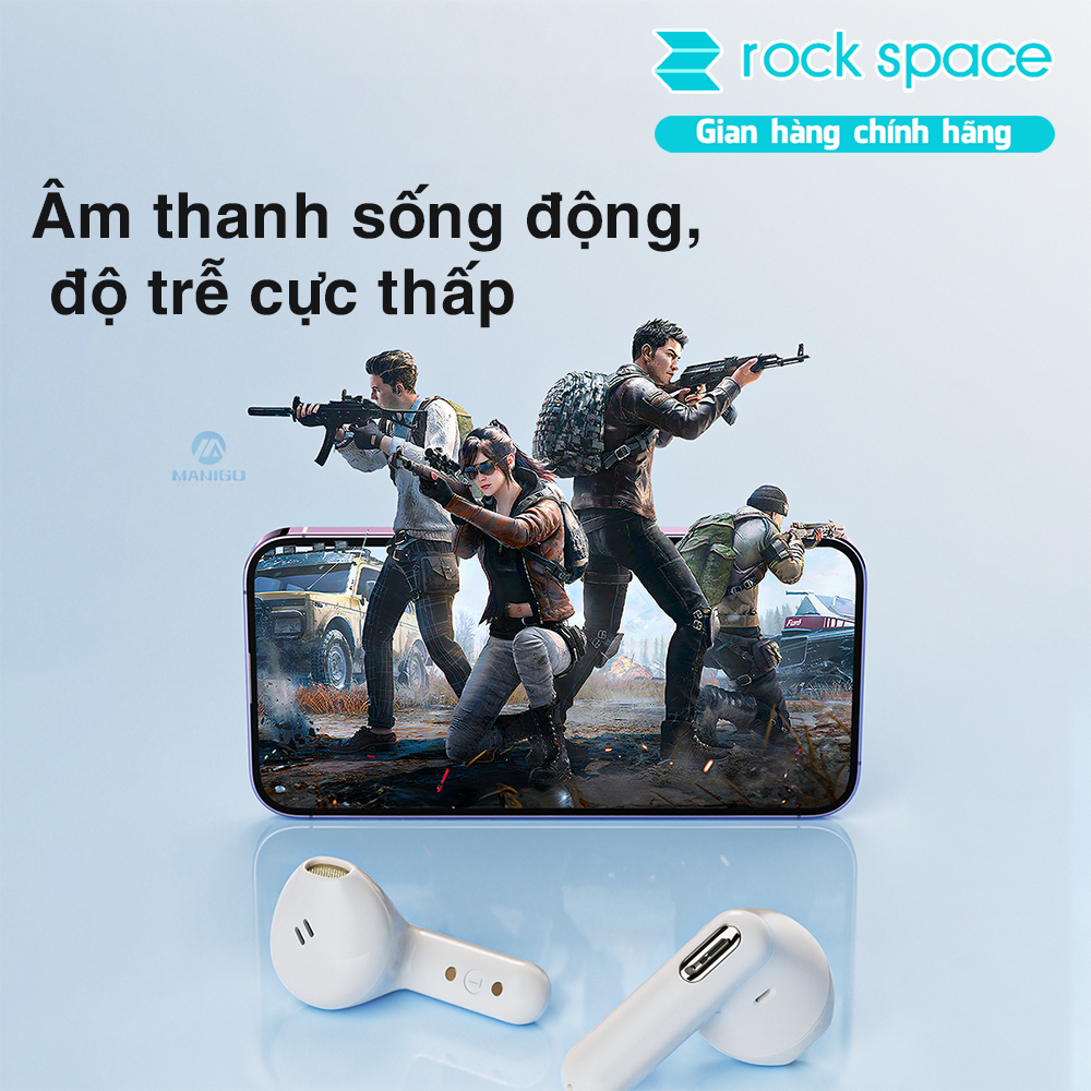 Tai nghe bluetooth 5.3 nhét tai TWS ROCK S3 Mini Wireless Bluetooth Earphones-Hàng chính hãng Bảo hành 12 tháng lỗi 1 đổi 1