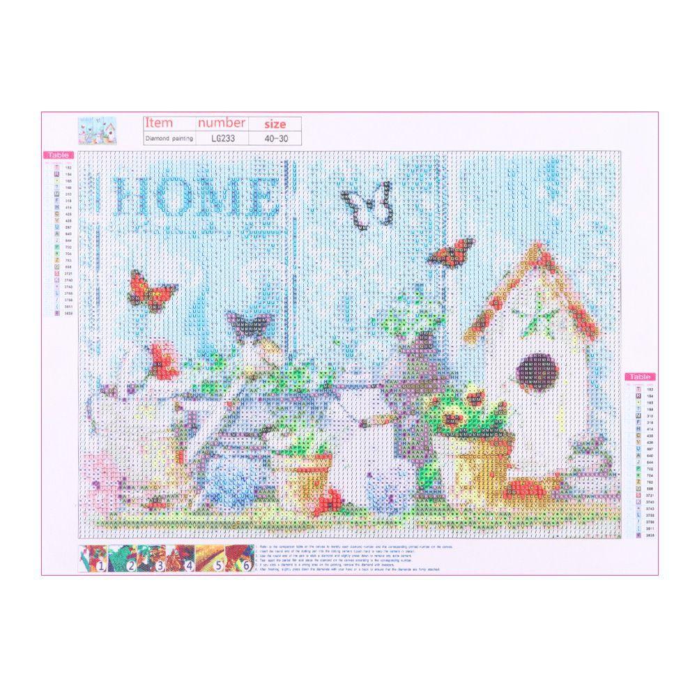 ☆YOLA☆ Living Room 5D Diamond Painting Kit Wall Decoration Cross Stitch Full Drill Bird and Butterfly Gift Landscape Painting Embroidery Process Home With Accessories