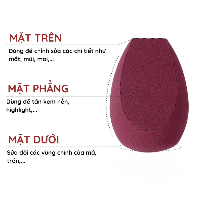 Bông Mút Trang Điểm BH Cosmetics Foundation Blending Beauty Sponge (Đỏ Đô)