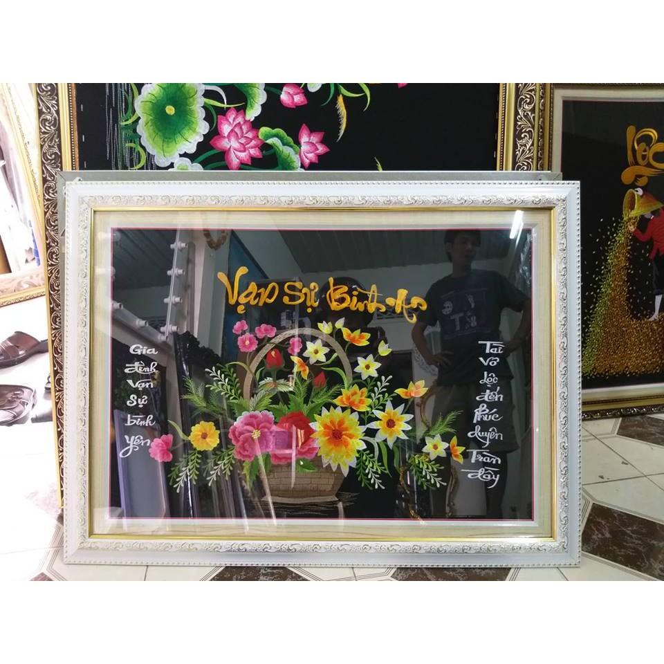 Tranh thêu cao cấp Chữ Vạn Sự Bình An