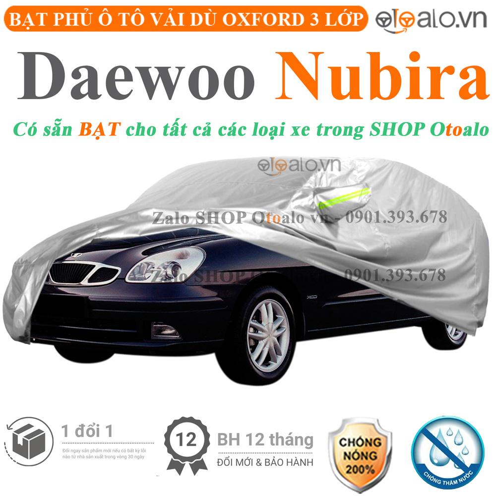 Bạt che phủ xe ô tô Daewoo Nubira vải dù 3 lớp CAO CẤP BPXOT - OTOALO