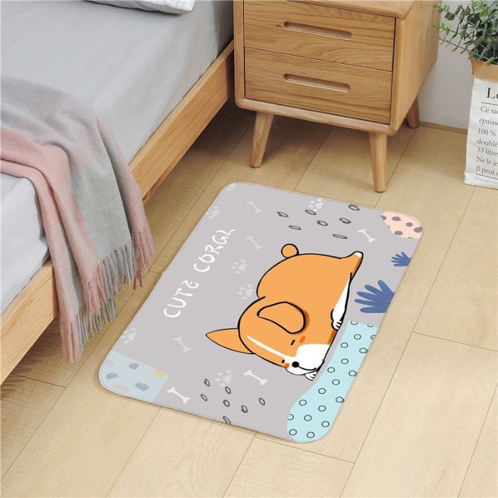 Thảm chùi chân hình thú Cute Corgl dễ thương