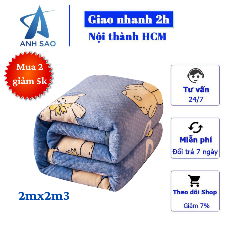 Mền lông tuyết dày dặn cao cấp kích thước đa dạng mềm mịn mùa hè, giữ ấm mùa đông dùng phòng máy lạnh dễ gấp gọn