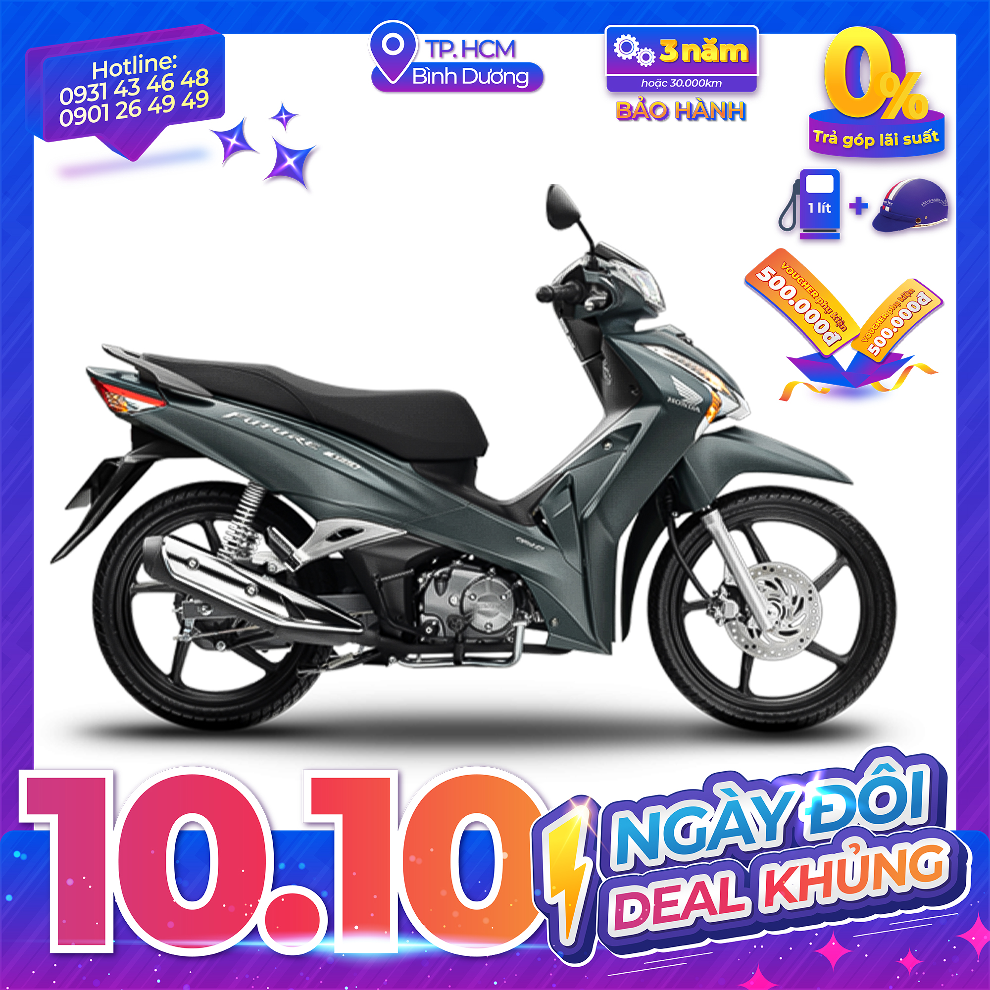 Xe Máy Honda Future 125 FI 2022 - Phiên Bản Đặc Biệt - Phanh Đĩa, Vành Đúc