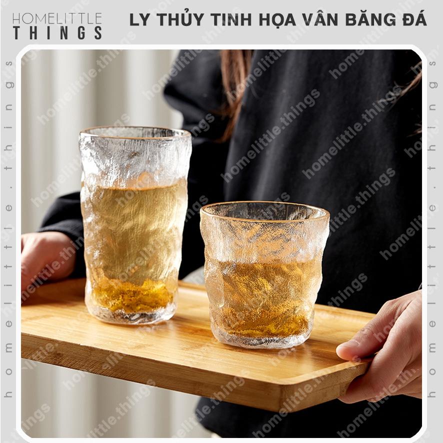 Ly cốc thủy tinh uống nước, cà phê vân băng đá độc đáo