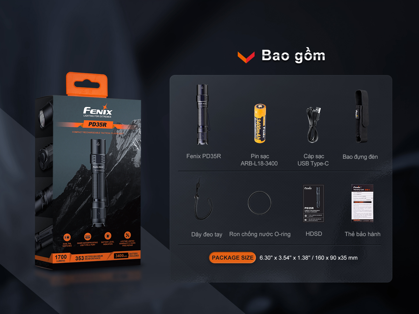 Đèn Pin cầm tay Fenix PD35R