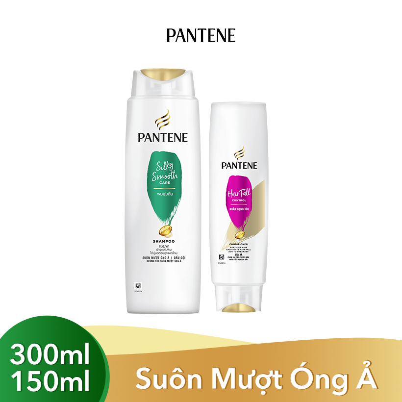 Bộ đôi Pantene Suôn Mượt Óng Ả Dầu gội 300ml + Kem xả 3 phút diệu kỳ 150ml