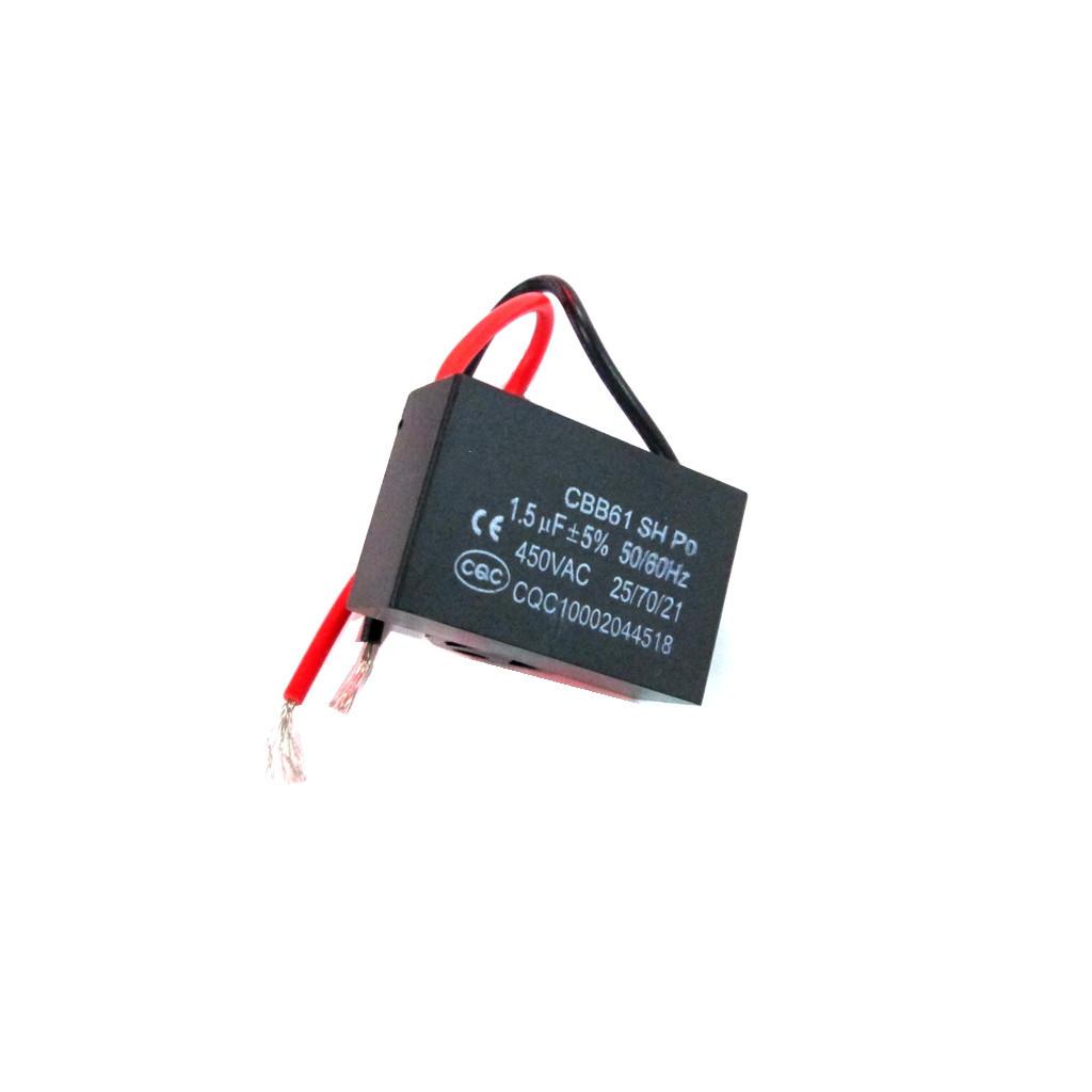 CBB60 AC 450V 1.5UF Trụ Hình Động Cơ Tụ Điện Dung Trắng