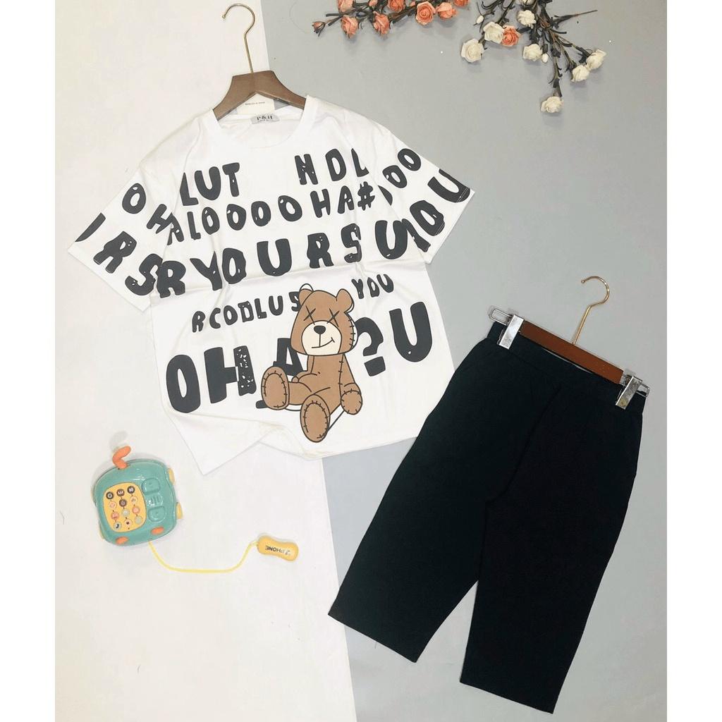Set bộ đồ mặc nhà nữ quần lửng áo thun phong cách cho chị em KB FASHION