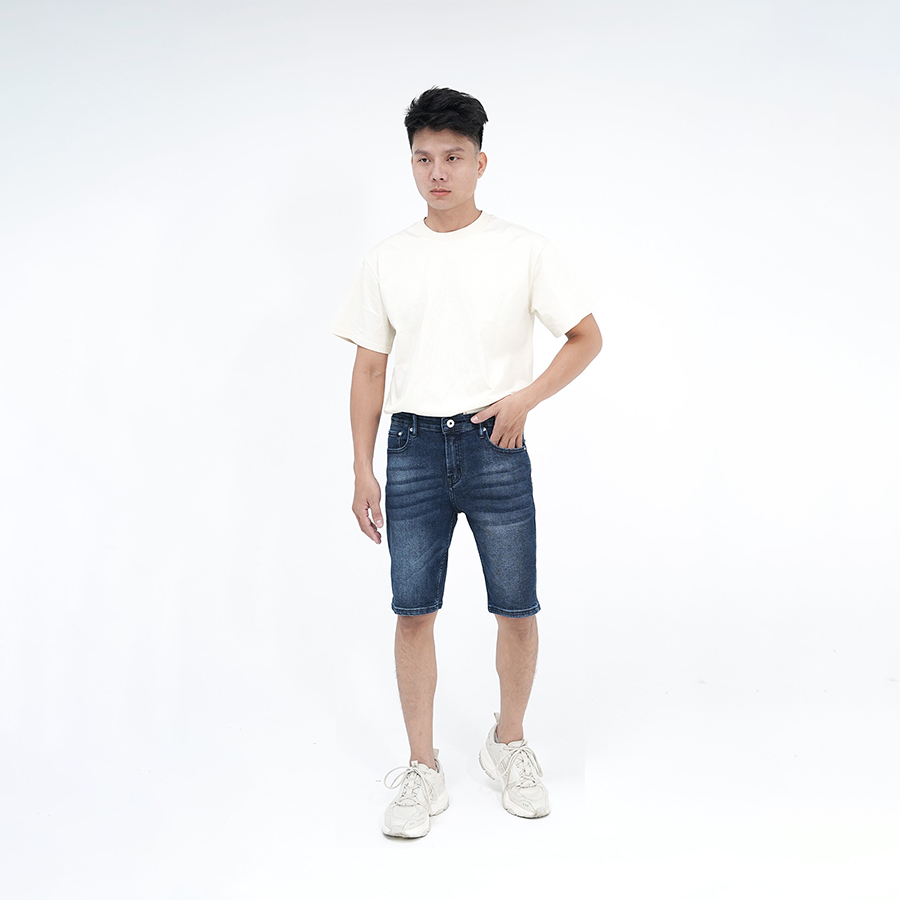 Quần Short Jeans Nam Cao Cấp HUNTER X-RAYS Form Slimfit Thun Màu Xanh Đẹp S67