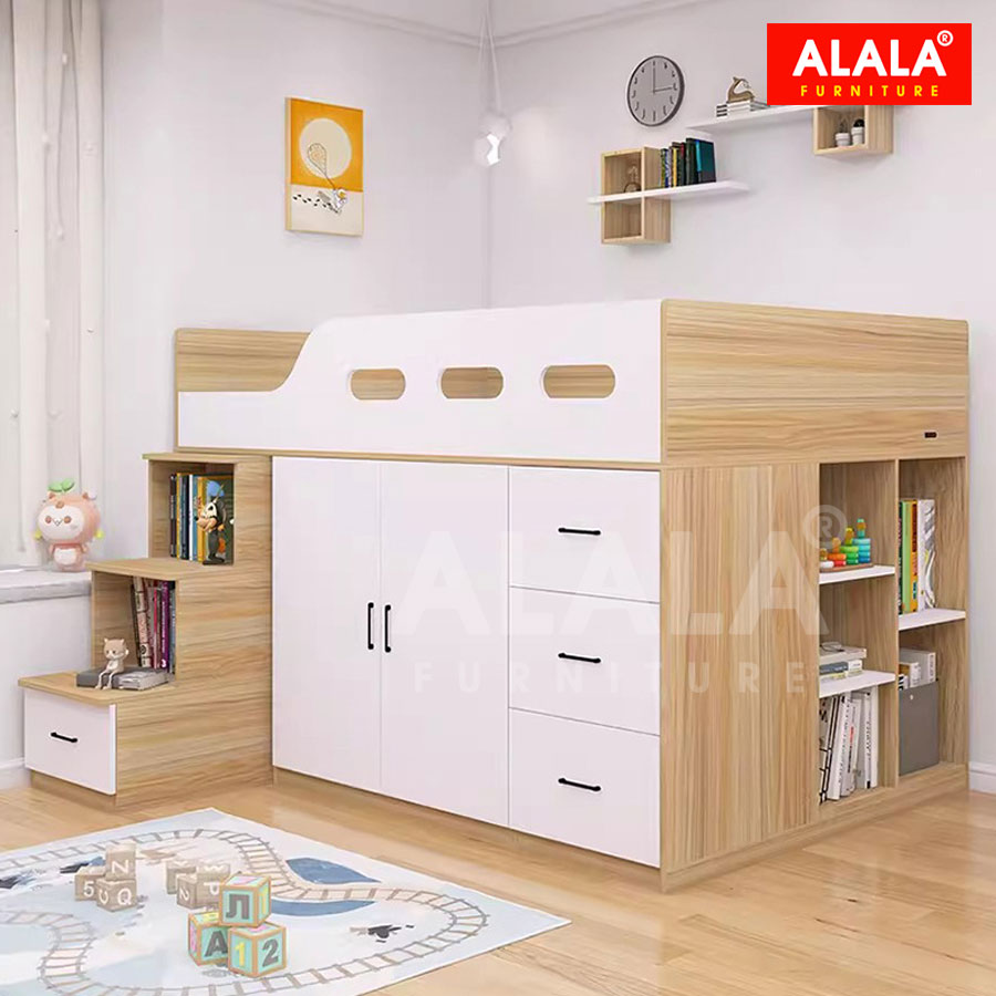 Giường tầng thấp ALALA162 đa năng/ Miễn phí vận chuyển và lắp đặt/ Đổi trả 30 ngày/ Sản phẩm được bảo hành 5 năm từ thương hiệu ALALA/ Chịu lực 700kg