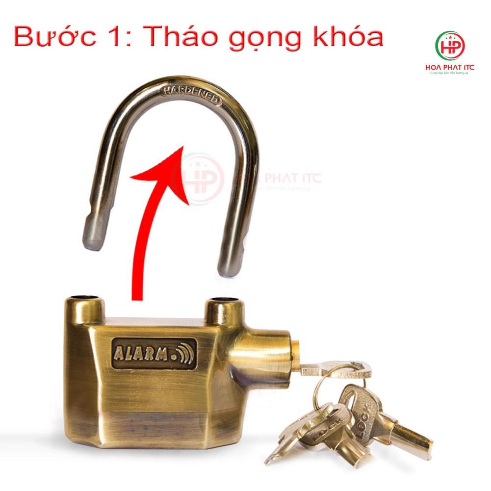 Ổ khóa chống trộm hai lõi Alarm k-8325 có còi hú - Hàng chính hãng