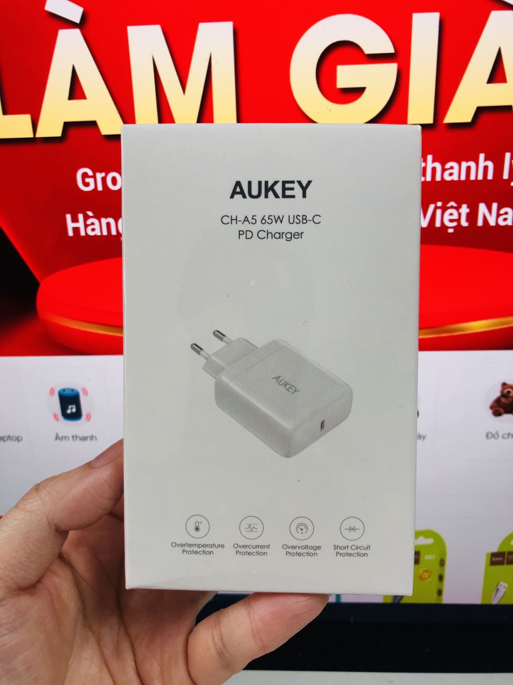 Củ sạc nhanh PD 65w Aukey CH-A5 cổng Type-C