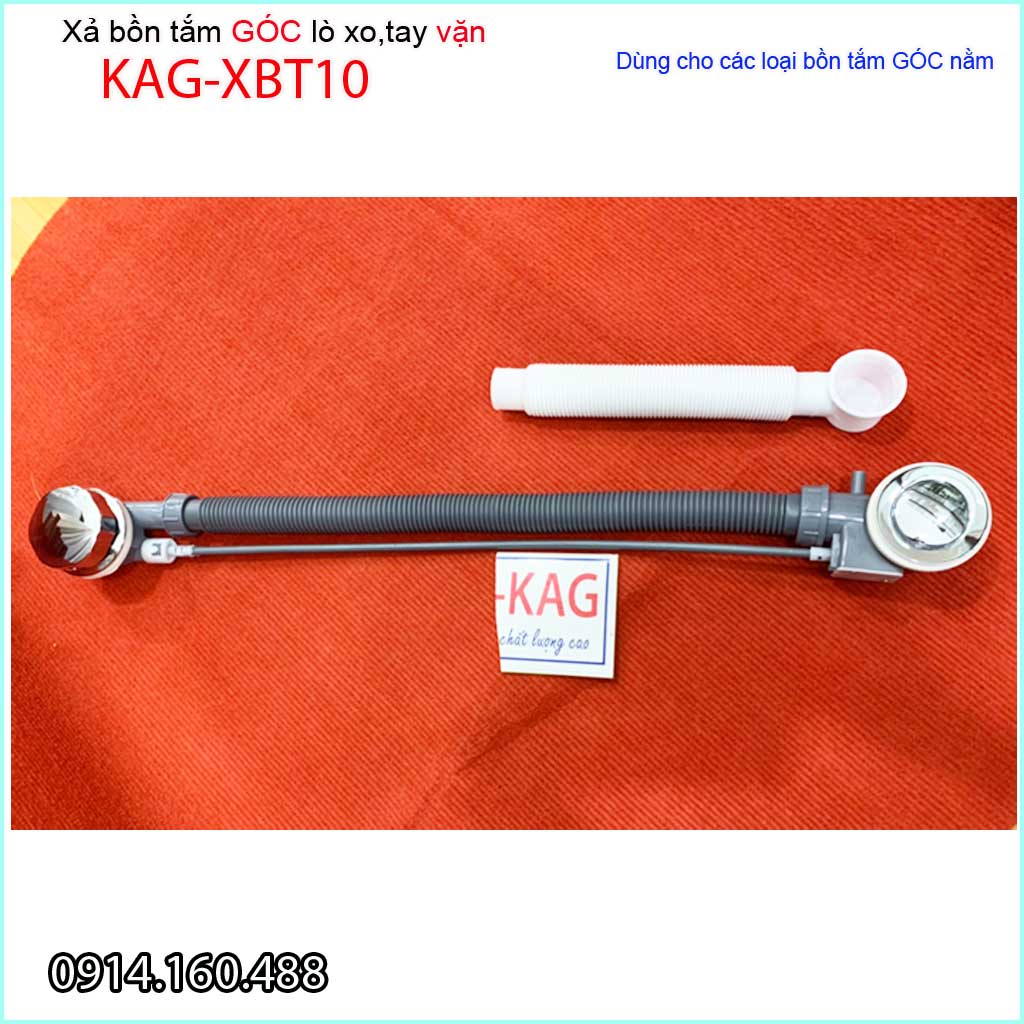 Xả bồn tắm góc KAG-XBT10 -nhựa, Bộ xả vặn bồn tắm nằm siêu bền dùng cho bồn góc 90cm-1,2m-1,5m-1.6m