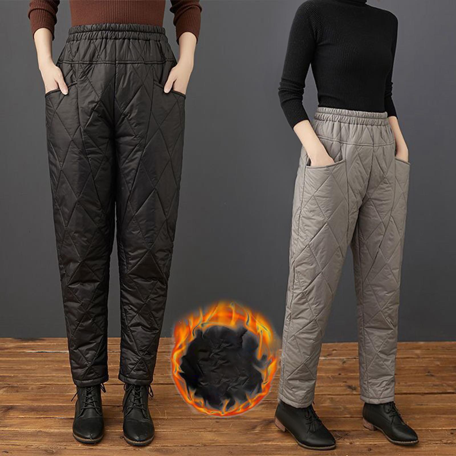 Women Winter Warm Packable Down Pants Compression Snow Windproof Thermal Pants Ski Pants Lightweight Casual for Running