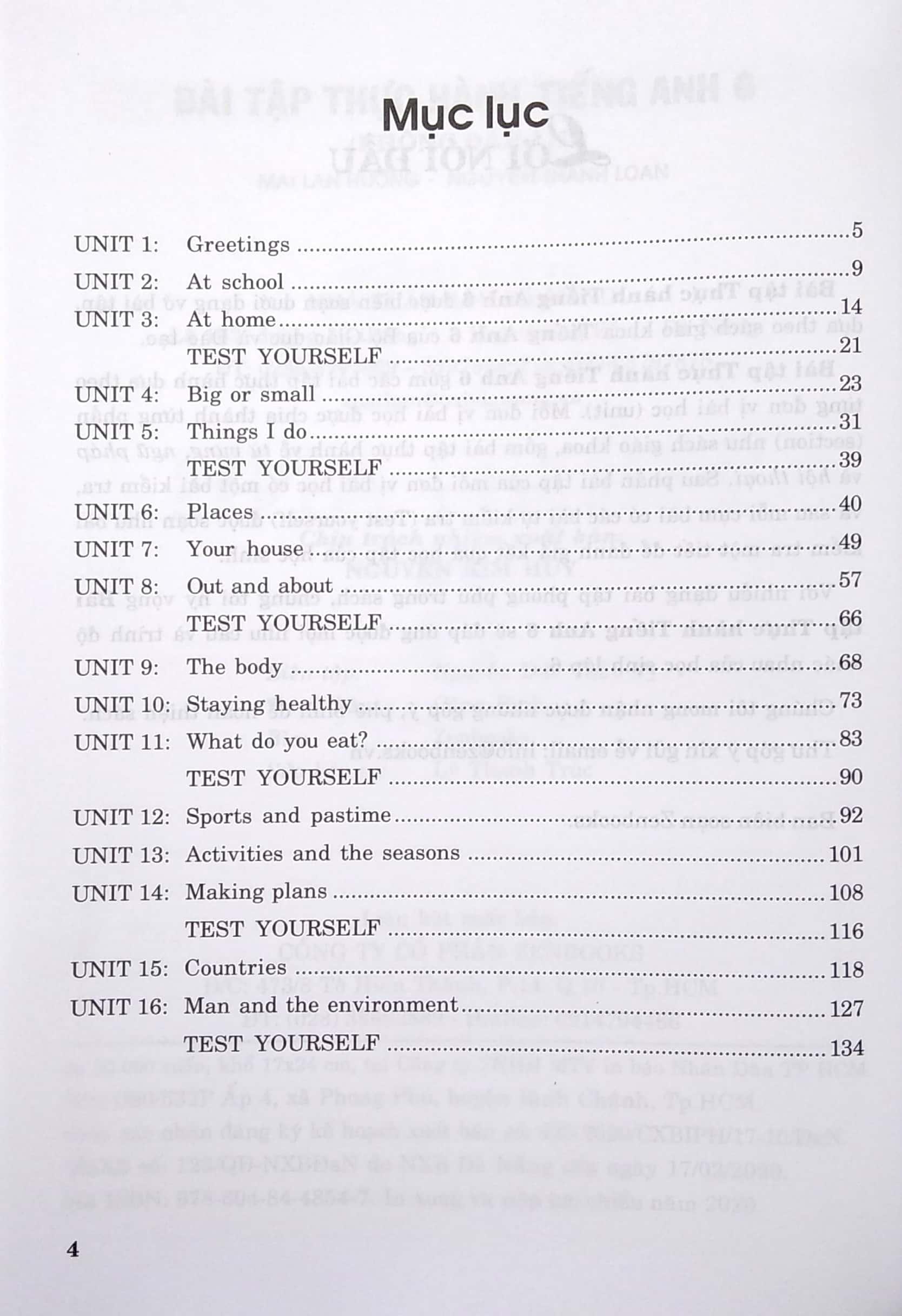 Bài Tập Thực Hành Tiếng Anh 6