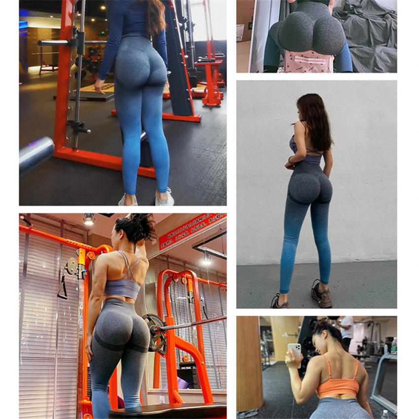 Gradient Nữ Quần Tập Yoga Thể Thao Quần Legging Nữ Thể Thao Co Giãn Tập Gym Thể Hình Nâng Tập Thể Dục Quần Legging Cao Cấp Liền Mạch Đẩy Lên