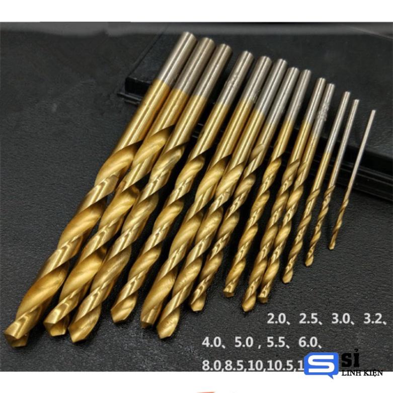 Bộ 13 mũi khoan thép phủ Titanium 2-12mm