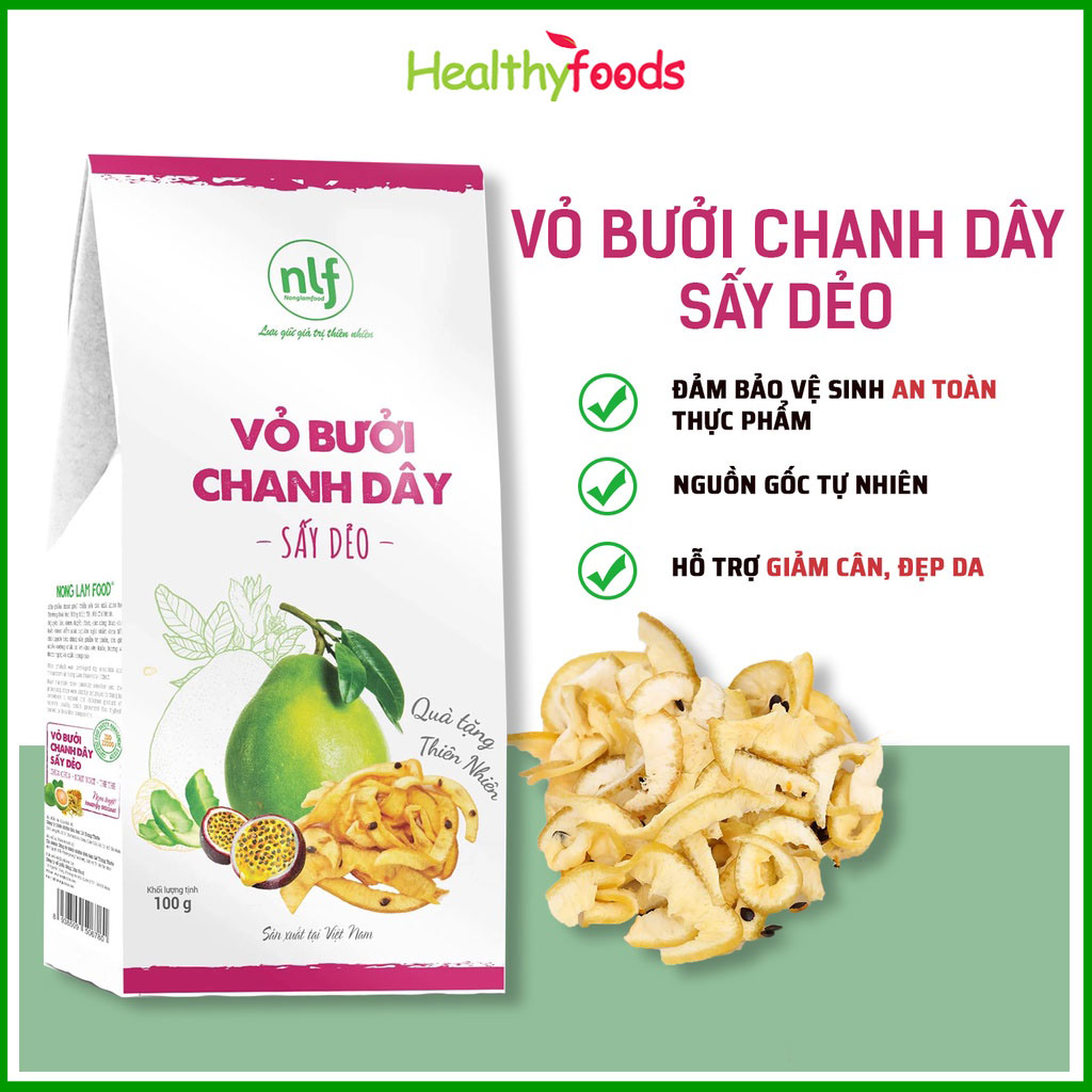 Vỏ Bưởi Chanh Dây Sấy Dẻo Nông Lâm Food, 100% Từ Thiên Nhiên, Đô Ăn Vặt Tốt Cho Sức Khỏe Giảm Cân Đẹp Da- Hàng Chính Hãng