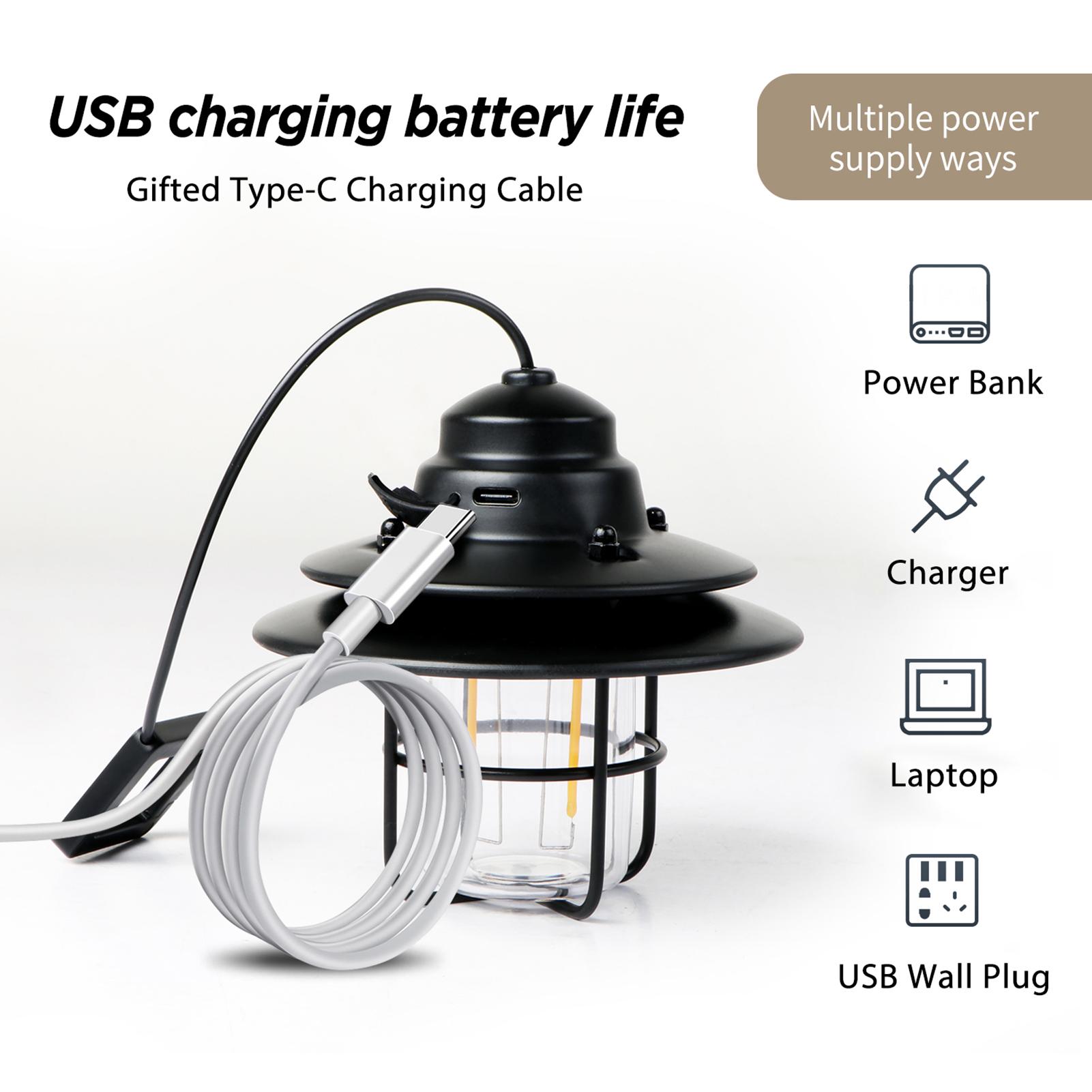 Đèn lồng cắm trại USB treo mini với 2 chế độ chiếu sáng Ánh sáng ngoài trời chống nước