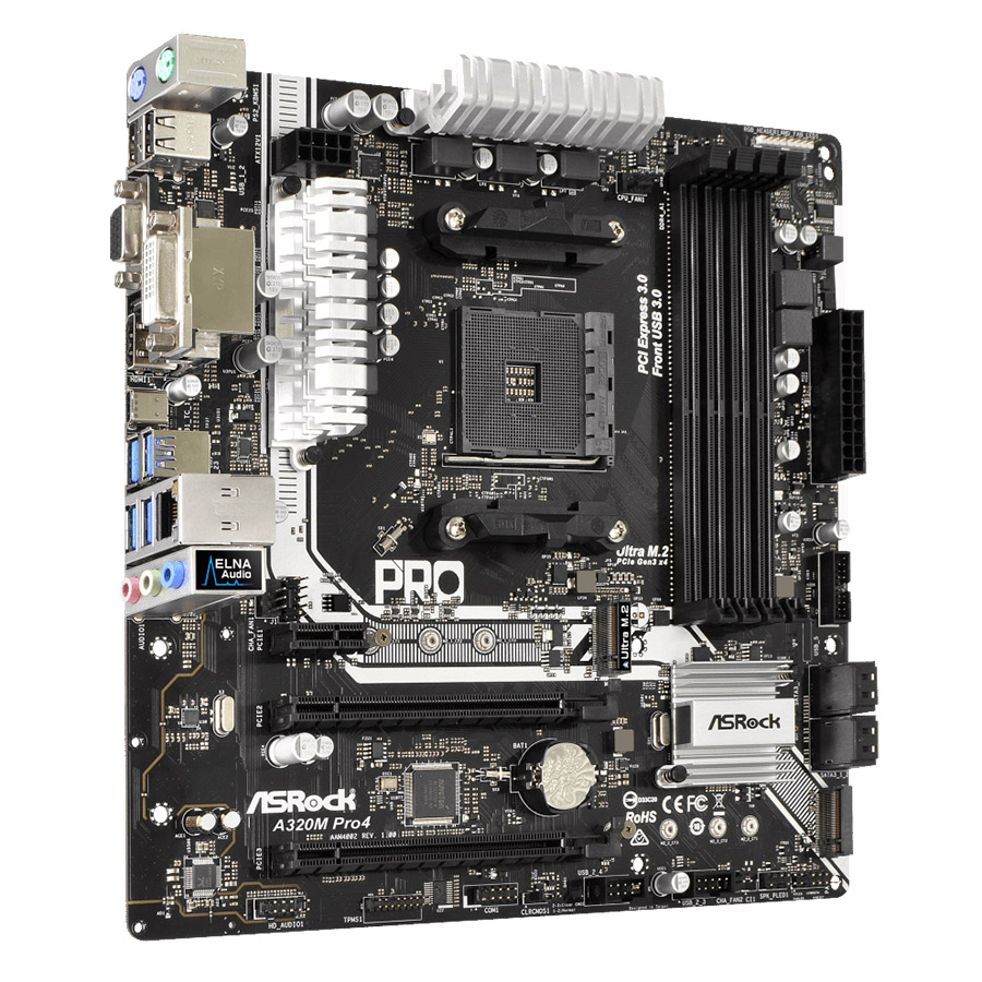 Bo Mạch Chủ Mainboard ASRock A320M Pro 4 Socket AM4 - Hàng Chính Hãng