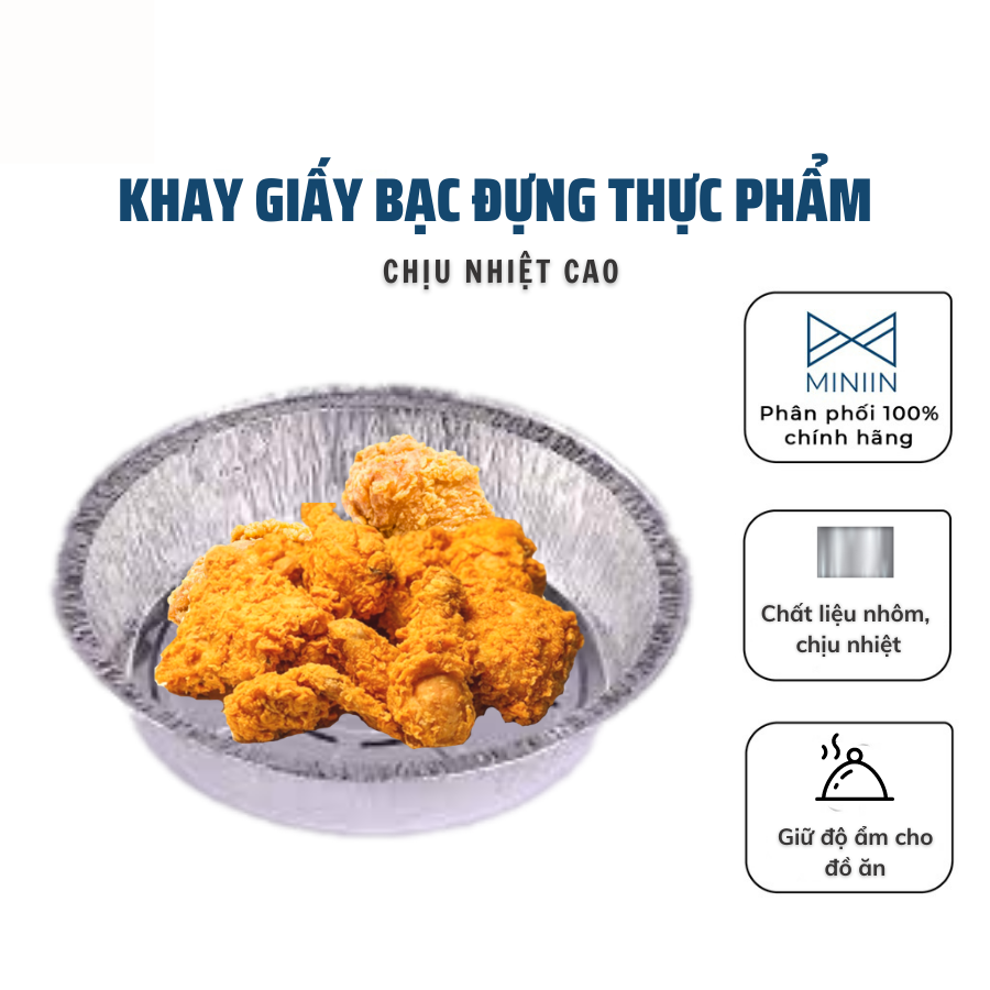 Khay Giấy Bạc, Khay Bạc Đựng Thực Phẩm Lót Nồi Chiên Không Dầu Chịu Nhiệt Cao - Hàng Loại 1 - Chính Hãng MINIIN