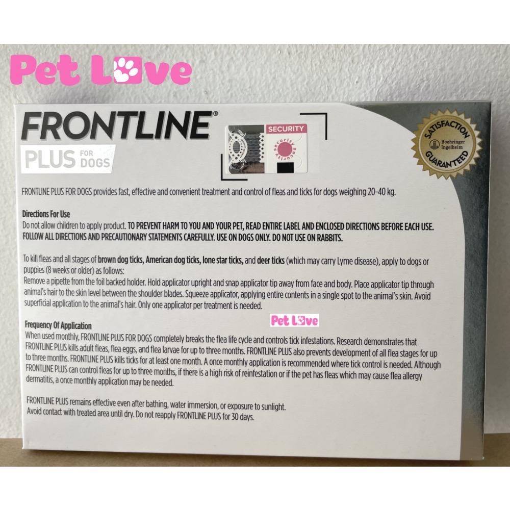 1 tuýp Frontline Plus nhỏ gáy trị ve, rận, bọ chét (chó từ 20- 40kg)