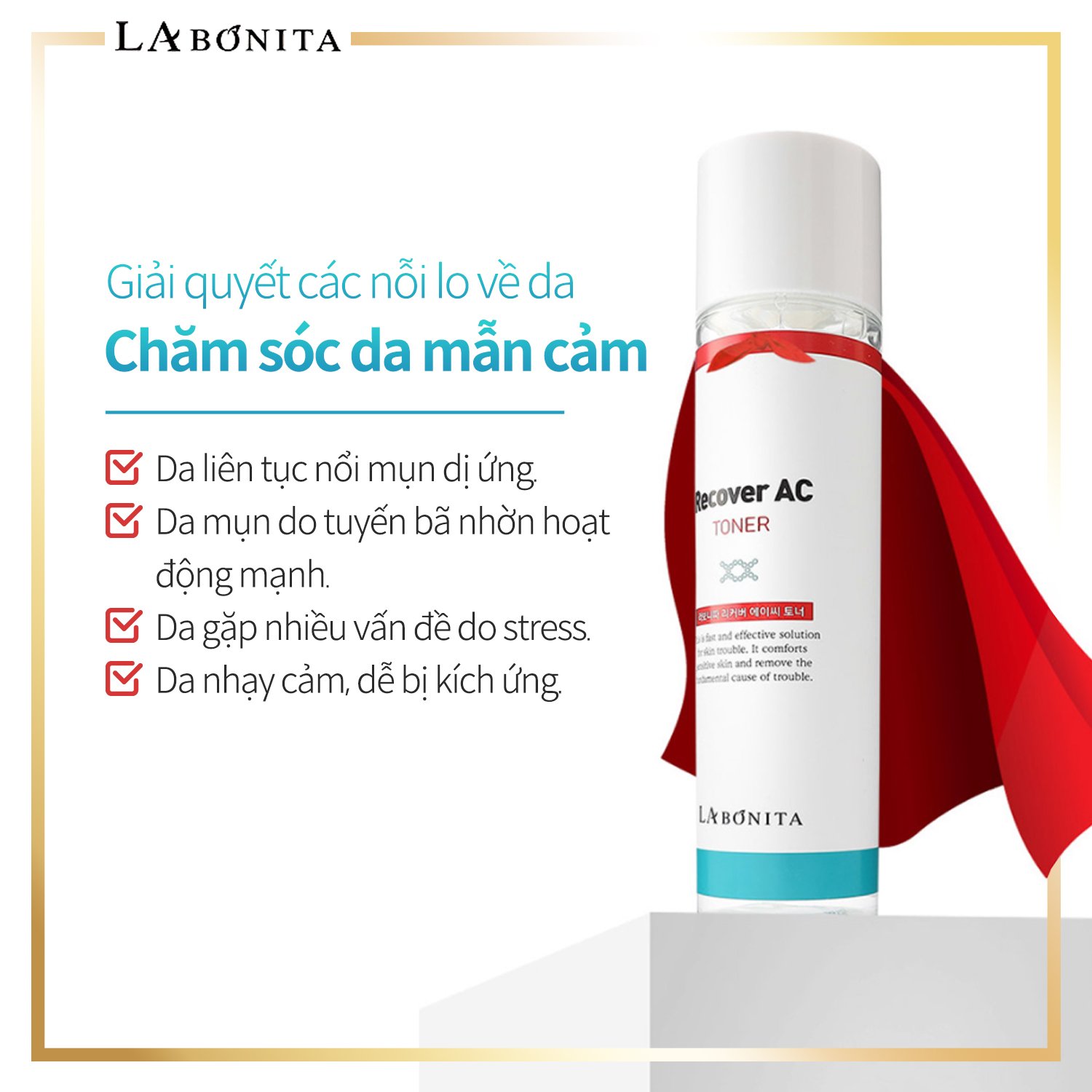 TONER làm dịu da &amp; cấp ẩm - La Bonita Recover AC Toner 120ml