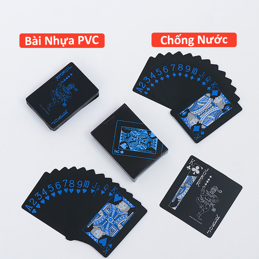  Bộ Bài Tây Chất Liệu Nhựa PVC Chống Thấm Nước 52 Lá Bài Poker Cao Cấp Bẻ Cong Không Gãy