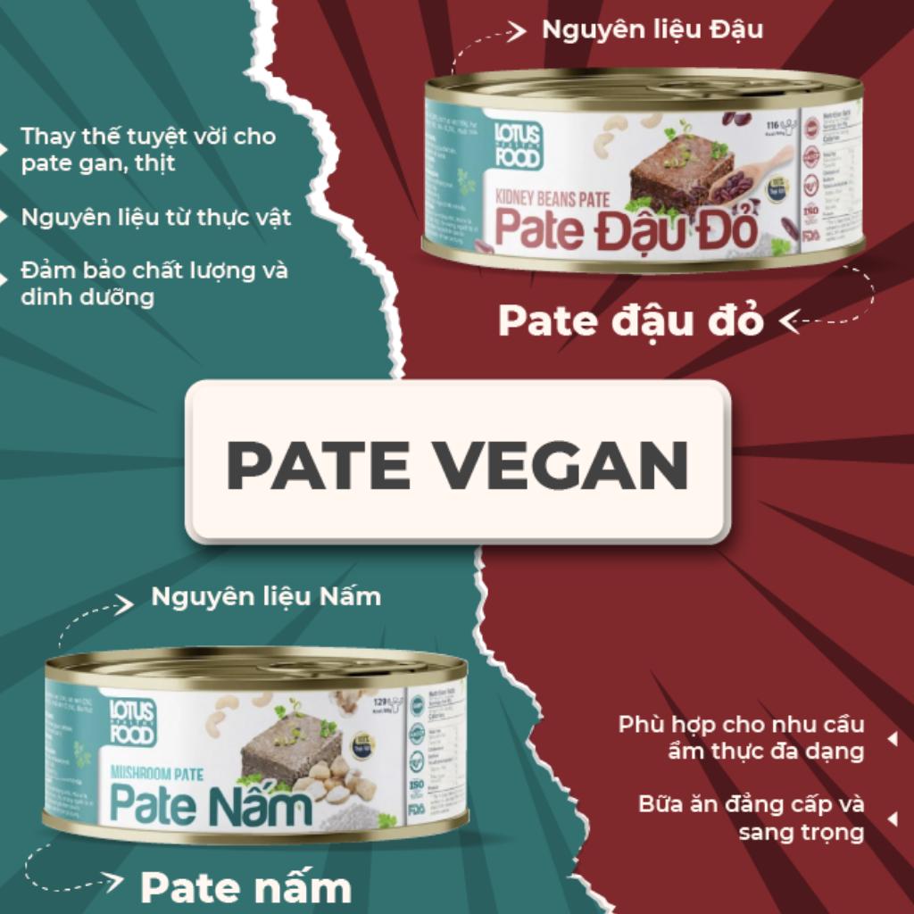 Pate nấm đông cô thuần hữu cơ LOTUS HFC 120g, pate chay hữu cơ chất mịn cung cấp chất dinh dưỡng khoáng chất