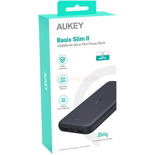 Sạc dự phòng Aukey Basix Sim II 10000mAh PB-N99 - Hàng chính hãng