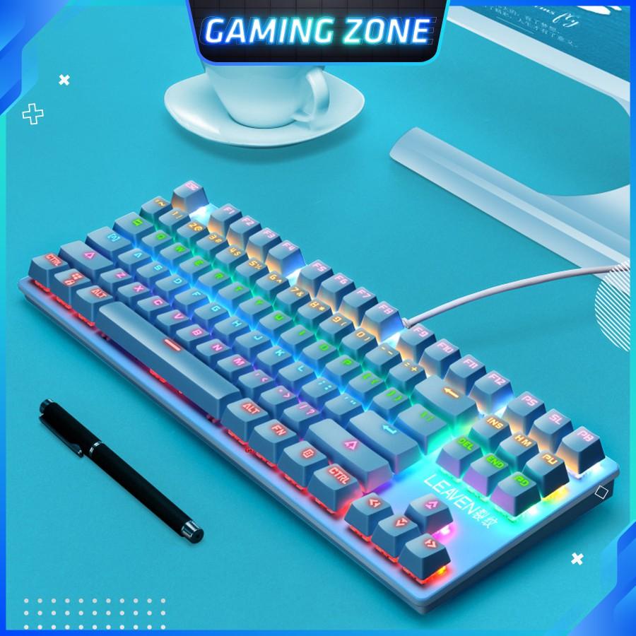 Bàn phím cơ máy tính chuyên game K550 PRO Blue Switch 87 phím 10 chế độ LED RGB có dây