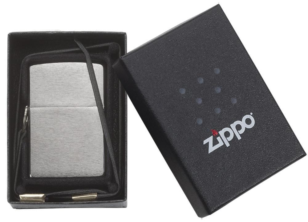 Bật Lửa Zippo Lossproof with Loop &amp; Lanyard Brushed Chrome 275