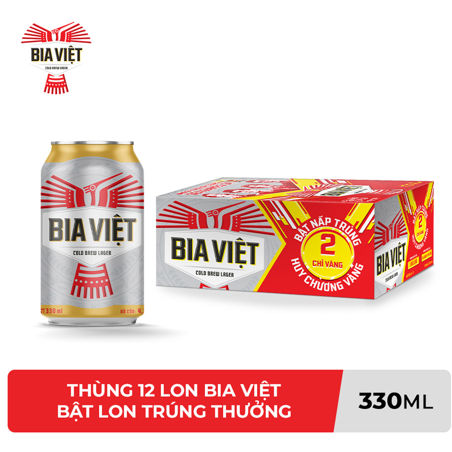 Thùng 12 lon Bia Việt - Bật lon trúng thưởng