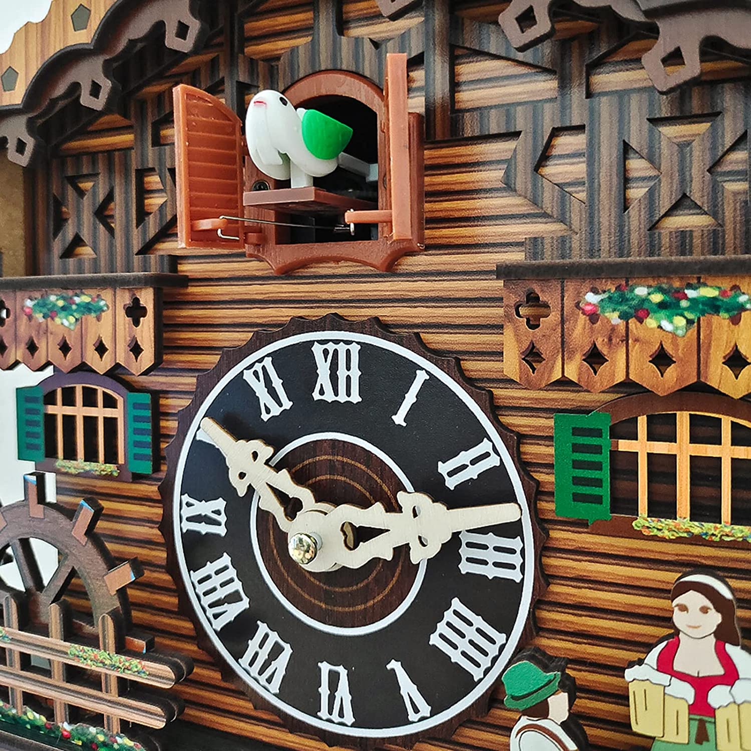 Đồng hồ treo tường  chim cúc cu bằng gỗ cổ điển - Ngôi nhà nổi DHTT70