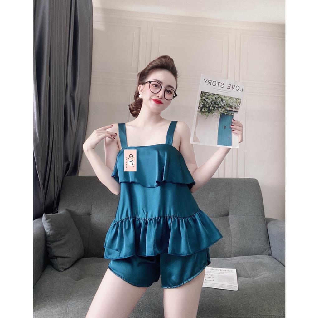 Đồ Ngủ Sexy Hai Dây Chất Satin Mềm Mại Mặc Ngủ Thoải Mái Freesize - ALISA