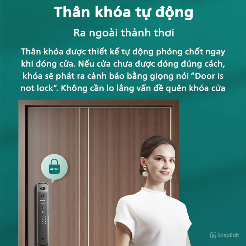 Bộ khóa cửa thông minh khuôn mặt 3D [ Face, vân tay, thẻ từ, mật khẩu và chìa cơ ] Hà Lan cao cấp Philips - DDL709-7HWS