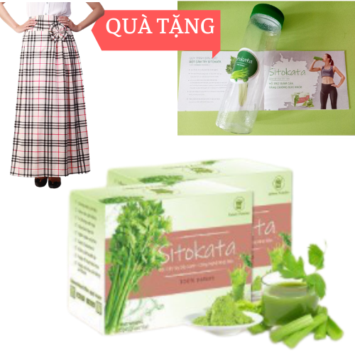 Bột Cần Tây SITOKATA Giảm Cân - Đẹp Da COMBO 2 hộp ( Tặng kèm chai + cẩm nang giảm cân 7 Ngày)