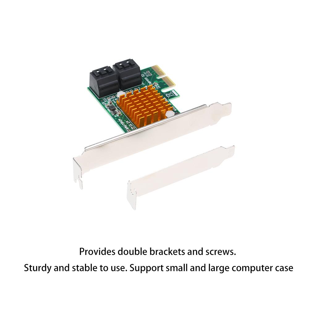 Bộ điều khiển cấp độ điều khiển PCI-E X2 đến 4 cổng SATA3 6Gbps Card Express Card SSD với đĩa CD trình điều khiển cho PC lớn và nhỏ