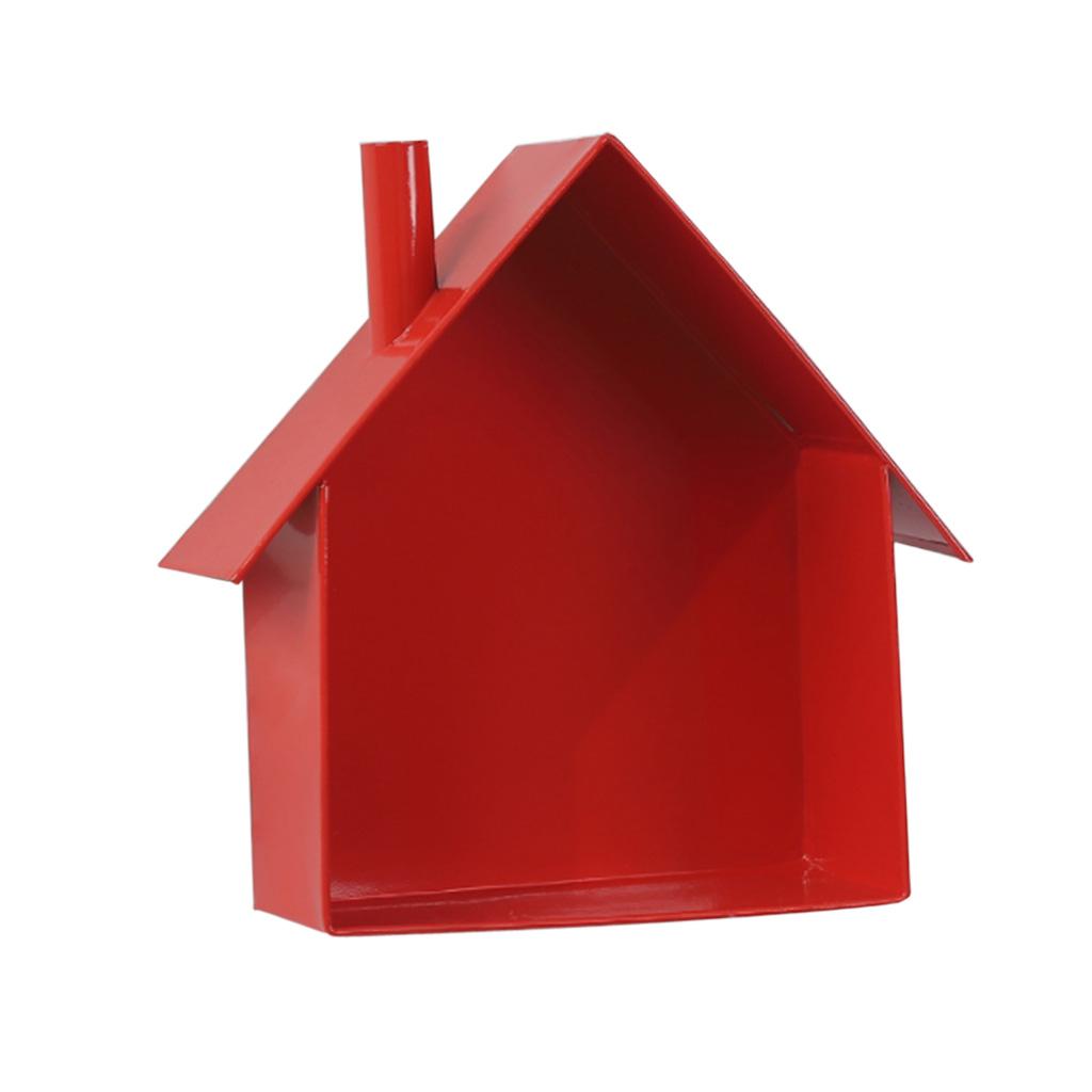Iron House Shaped Wall Floating Shelves Display Rack Mail Box Holder Black