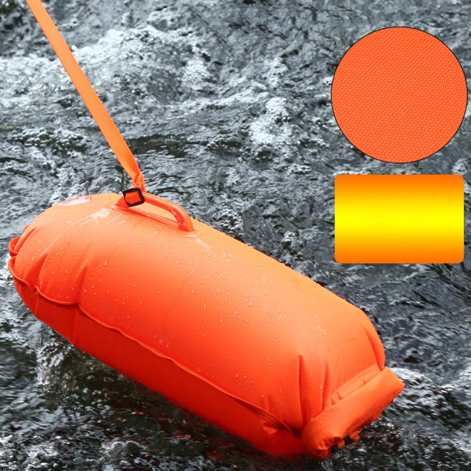 Inflatable Swim Buoy Swim Safety Float Waterproof Bag Swim Training Swimming Tow Bag Floating Bag for Outdoor Swimming Surfing Kayak Diving