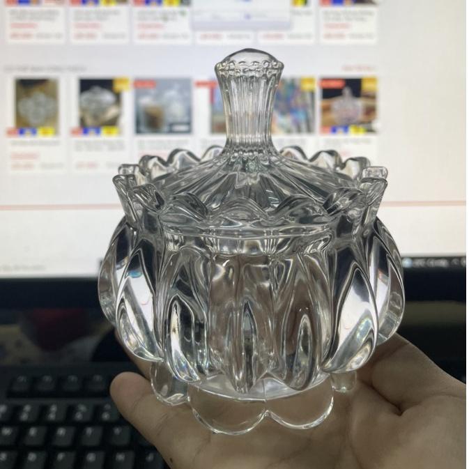 Thố Mứt Đựng Hạt Dưa Hình Hoa Sen Có Khía