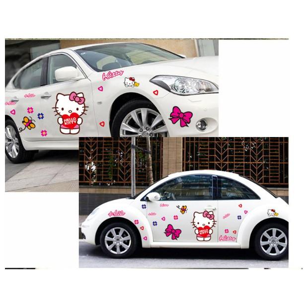 Decal trang trí tường - Hello Kitty đơn giản mẫu 02