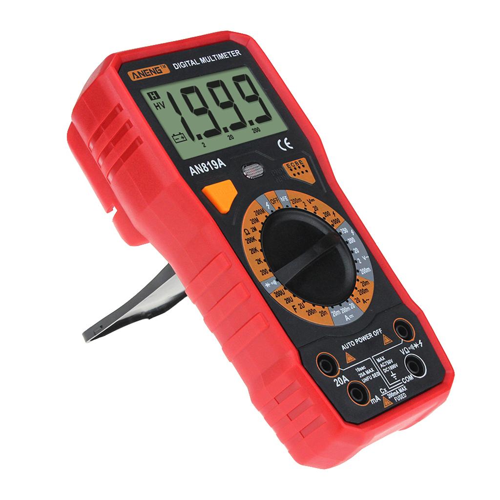 AN819A LCD Digital Multimeter Voltmeter Ammeter Ohmmeter with Test Leads