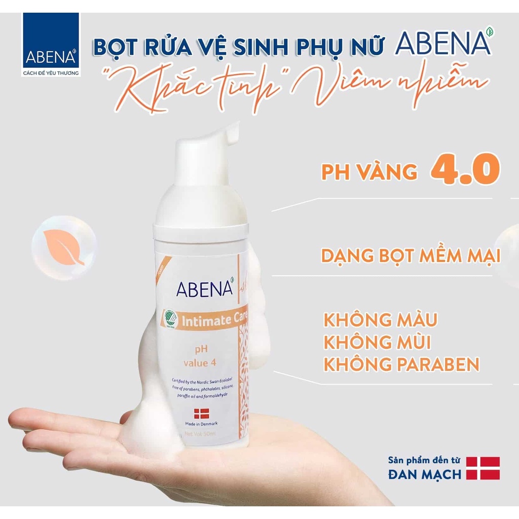 Dung dịch nước rửa vệ sinh phụ nữ an toàn sức khỏe dạng gel Abena Intimate Care nhập khẩu Đan Mạch