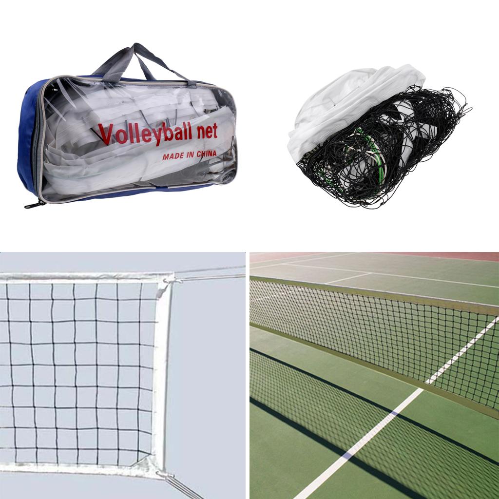 Official Size Volleyball Net Beach Indoor Outdoor Netting with Steel Cable