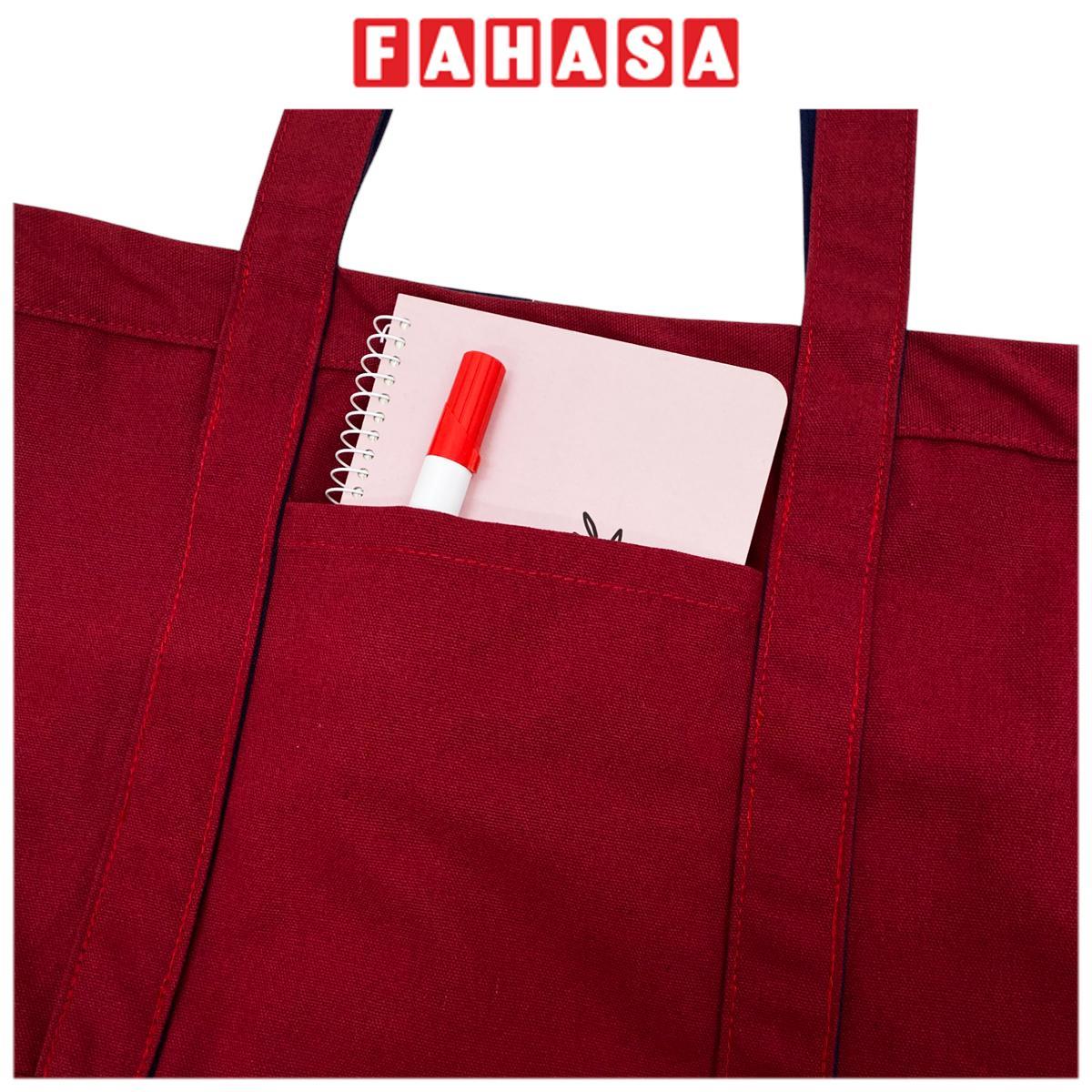 Túi Vải Tote 2 In 1 Phối 2 Màu - Saigon ZeroWaste - Màu Đỏ + Xanh Dương