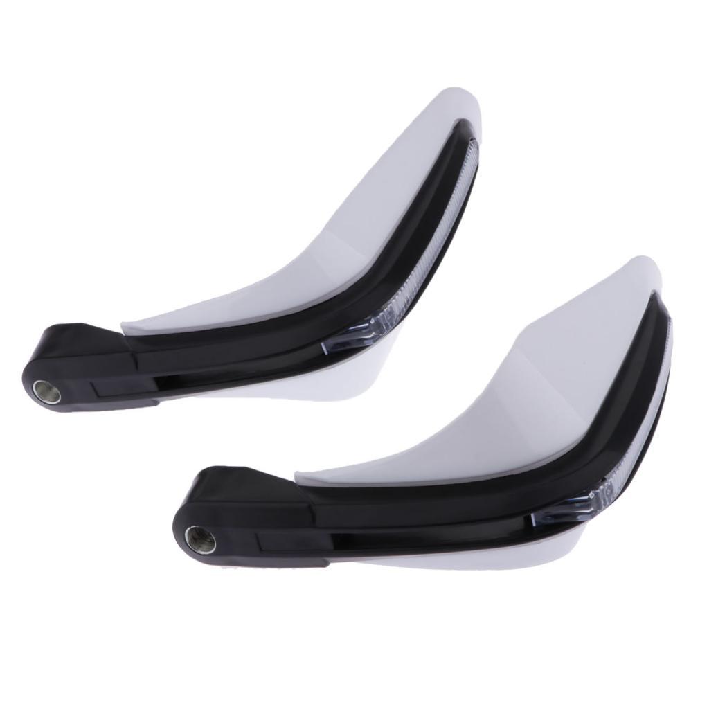 1 Pair Universal Motorcycle Hand Guards with LED Lights - Handlebar Handguard Handle Protector for ATV Dirt Bike Motorbike Scooter